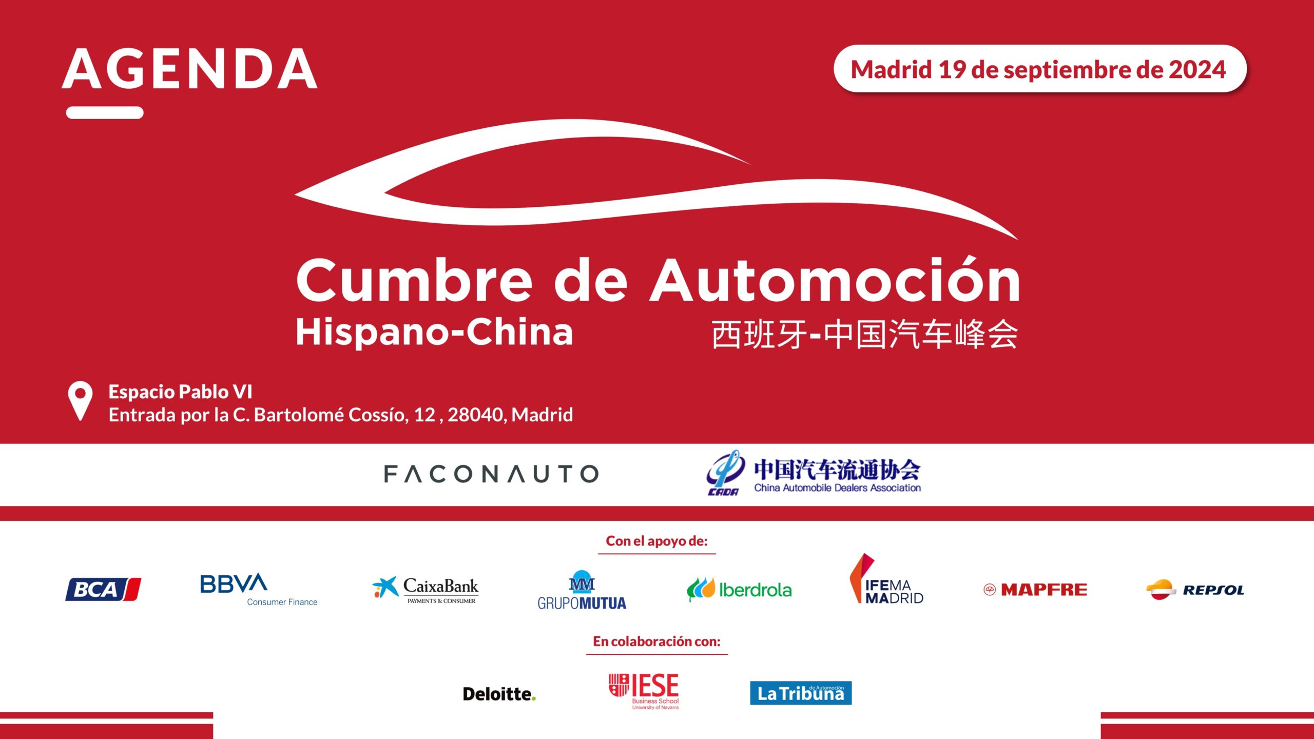 Programa Cumbre Hispano China Automocion Faconauto y CADA